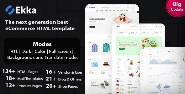 Ekka (v3.7) Ecommerce HTML Template + Admin Dashboard