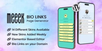 Meeek (v1.3.0) Elementor Bio Links Builder for WordPress