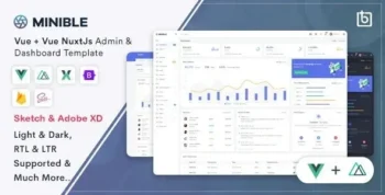 Minible v3.1.0 Vue & Vue Nuxt Admin Dashboard Template