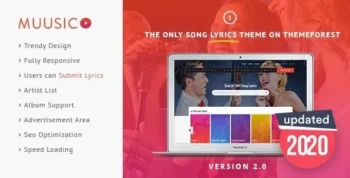 Muusico (v2.9.8.1) Song Lyrics WordPress Music Theme
