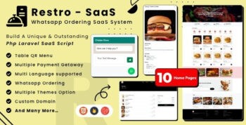 Restro SaaS v3.7 Multi Restaurant Online WhatsApp Food Ordering System SaaS