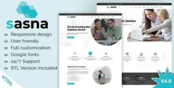 Sasna v4.5 Multipurpose Business HTML Template + RTL