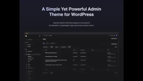 uiXpress (v1.0.7) WordPress Plugin