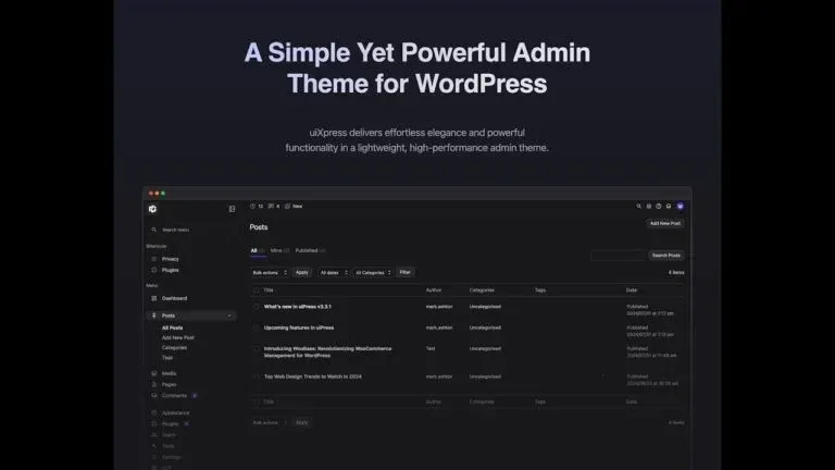 uiXpress (v1.0.7) WordPress Plugin