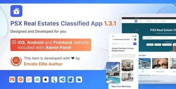 Classified For RealEstates v1.3.1.1 | Classified App with Frontend and Admin Panel