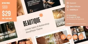 Beautique v1.1.0 Luxury Salon & Barbershop WordPress Theme [Activated]