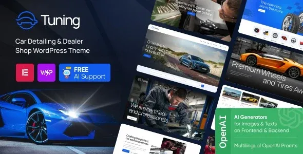 Tuning v1.0 Car Detailing & Dealer Shop WordPress theme