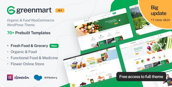 GreenMart (v4.1.16) Organic Food Woocommerce WordPress Theme