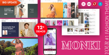 Monki v2.0.3 Elementor Fashion WooCommerce WordPress Theme