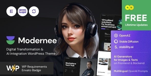 Modernee AI Company & Digital Agency WordPress Theme