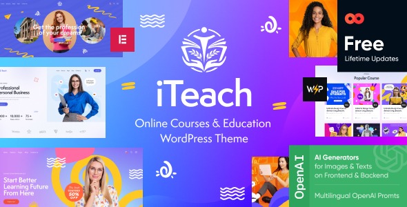 iTeach v1.0 Online Courses & Education WordPress Theme [Activated]