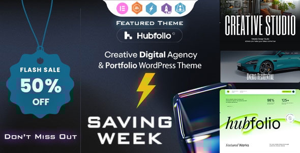 Hubfolio Creative Portfolio & Digital Agency WordPress Elementor Theme